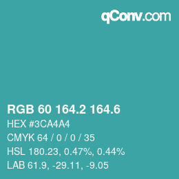カラーコード: RGB 60 164.2 164.6 | qconv.com