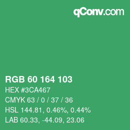 颜色代码: RGB 60 164 103 | qconv.com