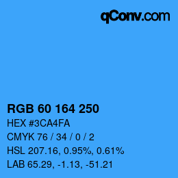 Color code: RGB 60 164 250 | qconv.com