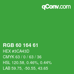 カラーコード: RGB 60 164 61 | qconv.com