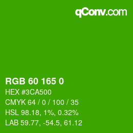 カラーコード: RGB 60 165 0 | qconv.com