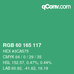 Color code: RGB 60 165 117 | qconv.com