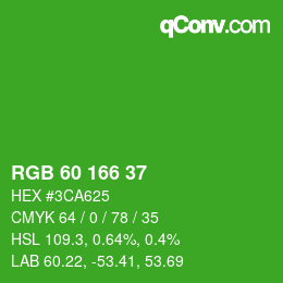 カラーコード: RGB 60 166 37 | qconv.com