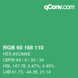 Color code: RGB 60 168 110 | qconv.com