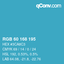 Farbcode: RGB 60 168 195 | qconv.com