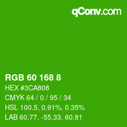 Color code: RGB 60 168 8 | qconv.com