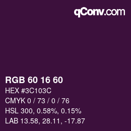 カラーコード: RGB 60 16 60 | qconv.com