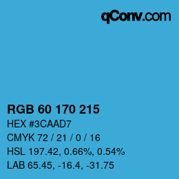 カラーコード: RGB 60 170 215 | qconv.com