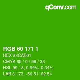 カラーコード: RGB 60 171 1 | qconv.com