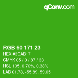 颜色代码: RGB 60 171 23 | qconv.com