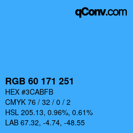 颜色代码: RGB 60 171 251 | qconv.com