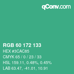 Color code: RGB 60 172 133 | qconv.com