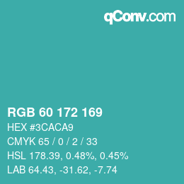 Color code: RGB 60 172 169 | qconv.com