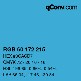 カラーコード: RGB 60 172 215 | qconv.com