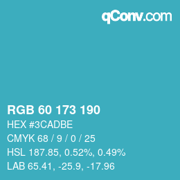 Código de color: RGB 60 173 190 | qconv.com