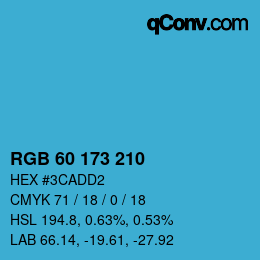 Color code: RGB 60 173 210 | qconv.com