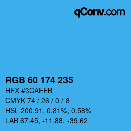 Farbcode: RGB 60 174 235 | qconv.com