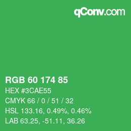 Color code: RGB 60 174 85 | qconv.com