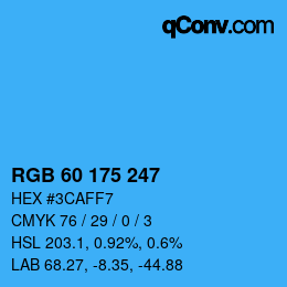 颜色代码: RGB 60 175 247 | qconv.com