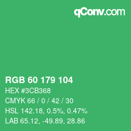 Código de color: RGB 60 179 104 | qconv.com