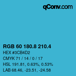 カラーコード: RGB 60 180.8 210.4 | qconv.com