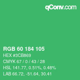 Color code: RGB 60 184 105 | qconv.com