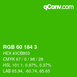 Color code: RGB 60 184 3 | qconv.com