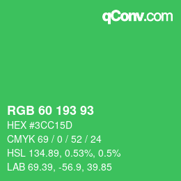 Color code: RGB 60 193 93 | qconv.com