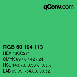 Color code: RGB 60 194 113 | qconv.com
