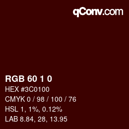 Color code: RGB 60 1 0 | qconv.com