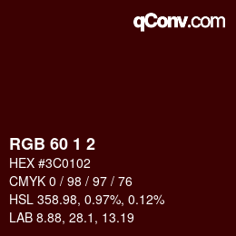 Color code: RGB 60 1 2 | qconv.com