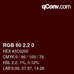カラーコード: RGB 60 2.2 0 | qconv.com