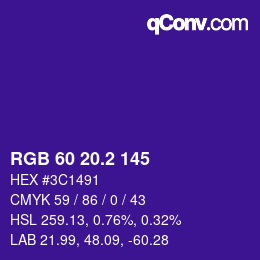 カラーコード: RGB 60 20.2 145 | qconv.com