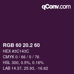 カラーコード: RGB 60 20.2 60 | qconv.com