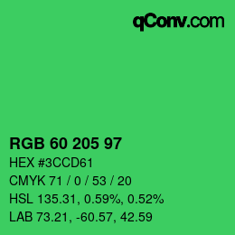 Color code: RGB 60 205 97 | qconv.com