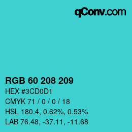 Color code: RGB 60 208 209 | qconv.com