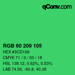 Color code: RGB 60 209 105 | qconv.com