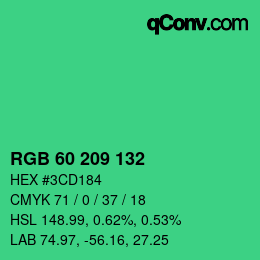 カラーコード: RGB 60 209 132 | qconv.com