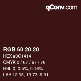 Color code: RGB 60 20 20 | qconv.com