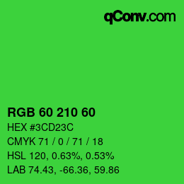 Color code: RGB 60 210 60 | qconv.com