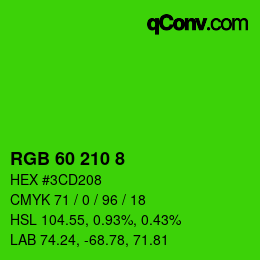 カラーコード: RGB 60 210 8 | qconv.com