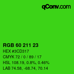 Color code: RGB 60 211 23 | qconv.com