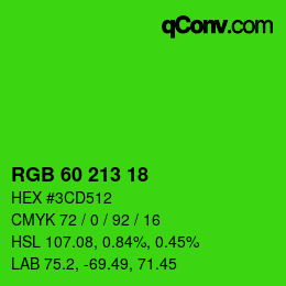 Color code: RGB 60 213 18 | qconv.com
