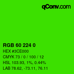 Color code: RGB 60 224 0 | qconv.com