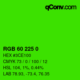 Color code: RGB 60 225 0 | qconv.com
