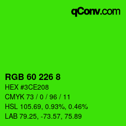 Color code: RGB 60 226 8 | qconv.com