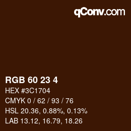 Color code: RGB 60 23 4 | qconv.com