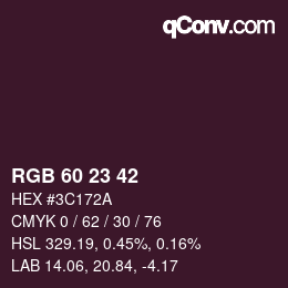 カラーコード: RGB 60 23 42 | qconv.com