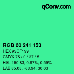 Color code: RGB 60 241 153 | qconv.com