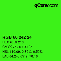 颜色代码: RGB 60 242 24 | qconv.com